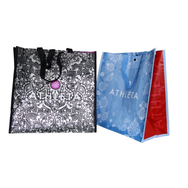 Recyclable   ATHLETA 120gsm PP Woven Shopping Bags customized design