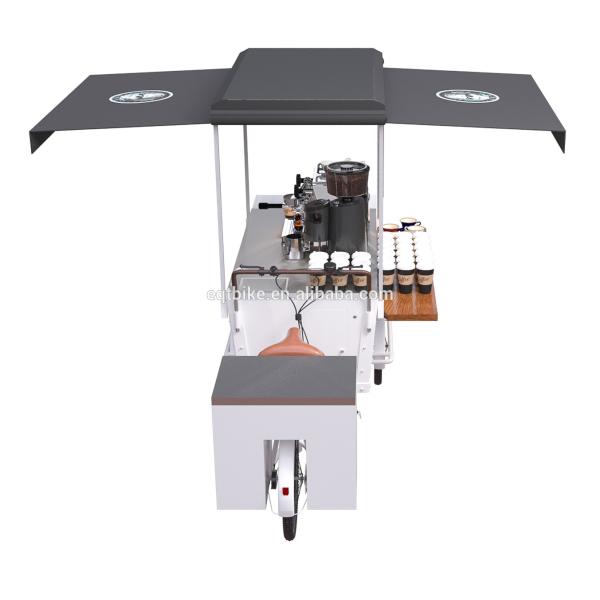Food Vehicle 255mm Front Wheel 500KG Coffee Vending Cart