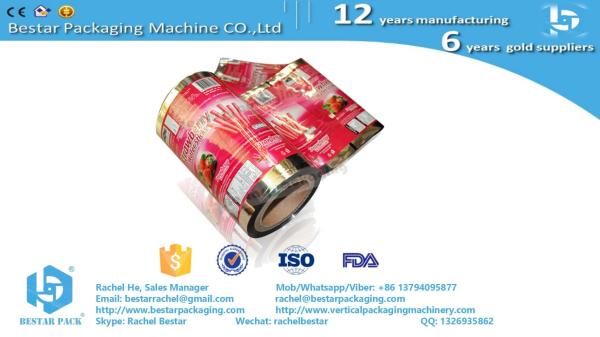 Hot laminated honey sachet packaging roll film & Bestar honey packing machine