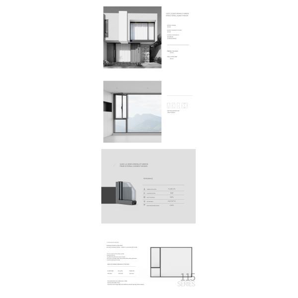 SLEEK 115 series minimalist narrow frame casement window with screen