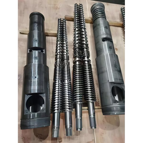 Dedicated 80/156 conical twin-screw barrel for PVC modification and granulation