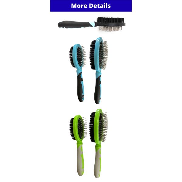 Double Sided Dog Massage Brush Pin Bristle Grooming Brush For All Dogs