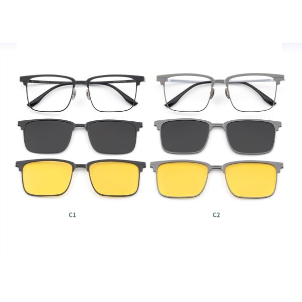 Магнитные чистые титановые алюминиевые очки Мода портативные очки