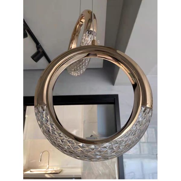 Luxury Crystal Chandelier For Staircase Led Home Decor Light Fixture Modern Creative Rings Chandelier(WH-NC-53)