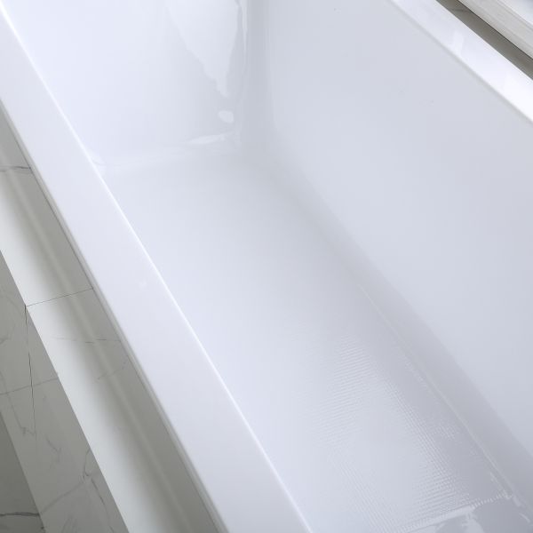 UK Standard Acrylic Drop in Bathtub with Simple Built in Design and Optional Headrest