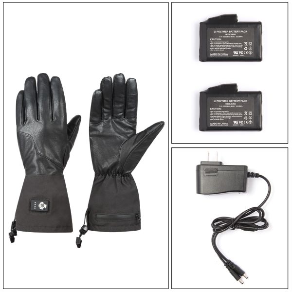 DC 7.4v 12v 2200 USB пальца 5V зимы перчаток PU перезаряжаемые нагретый водоустойчивый разделенный 2600 3000Mah