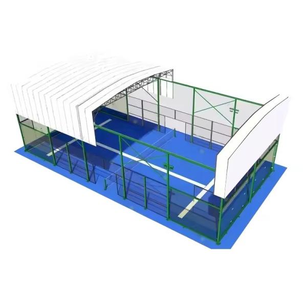 Coût du court de padel panoramique intérieur et extérieur pour équipement sportif LDK de taille personnalisée, court de tennis de paddle-ball portable avec toit