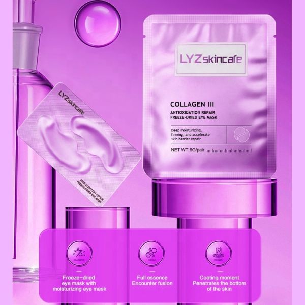 Freeze-Dried Eye Mask Hyaluronic Acid Ceramide Collagen III Brightening Firming Anti-Aging Removes Dark Circles Reduces Fine