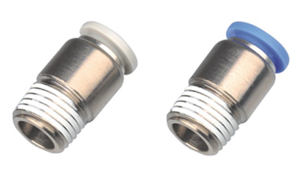 POC Pneumatic Air Fitting Brass Nickel Plate One - Touch Round tube fittings