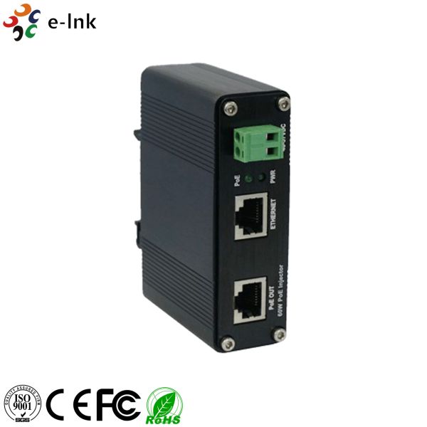 Industrial Power Over Ethernet Injector 10 / 100M 12V DC 2A 24W Aluminum Case