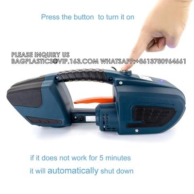 Electric Strapping Machine For 1/2-5/8 Inch PP PET Strap Automatic Strapping Tool With 2X4000mAh Battery Handheld