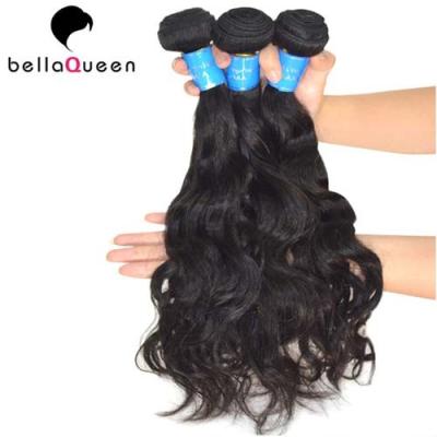 Cabelo preto natural não processado de Remy do birmanês, extensões do cabelo da onda de água