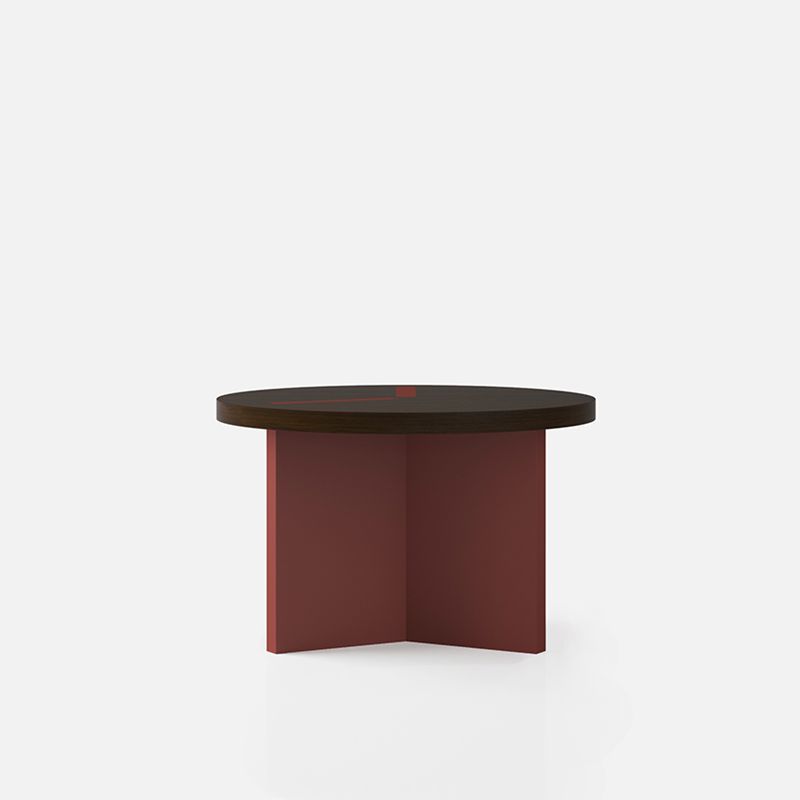 Square Round Nesting Coffee Table With Wood Grain Painted Top