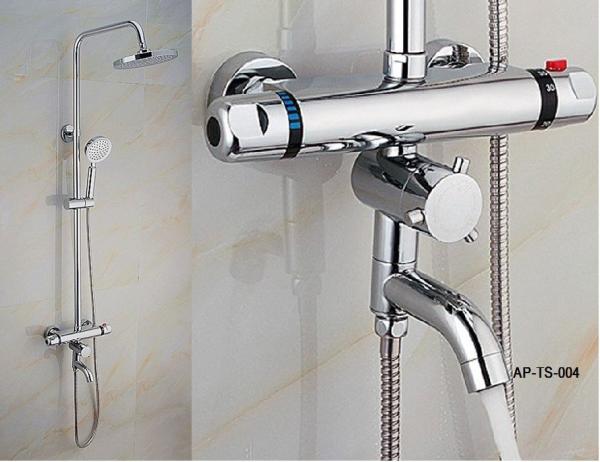 Thermostatic Shower Set,Wall Mounted Bath Shower Mixer Thermostatic Bath Shower Faucet With Diverter
