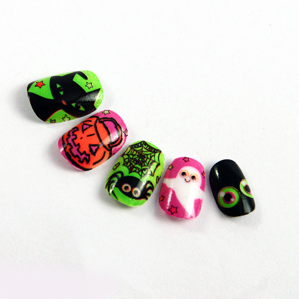 leopard print Fingers Fake Nails french manicure For ladies , 24psc