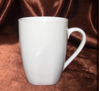 superwhite fine quality square feet  10 OZ porcelain mug /milk mug