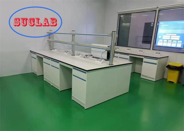 Multi Functional Lab bench Malaysia with Reagent Rack and Splash Proof Box