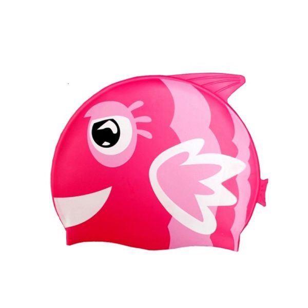 Silicone Material Waterproof Swim Cap , Harmless Childrens Swimming Hats