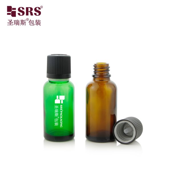 5ml 10ml 15ml 30ml 50ml 100ml 18/415 Empty Glass Bottles With Child Resist Cap Pattern Essential Oil Bottle Luxury