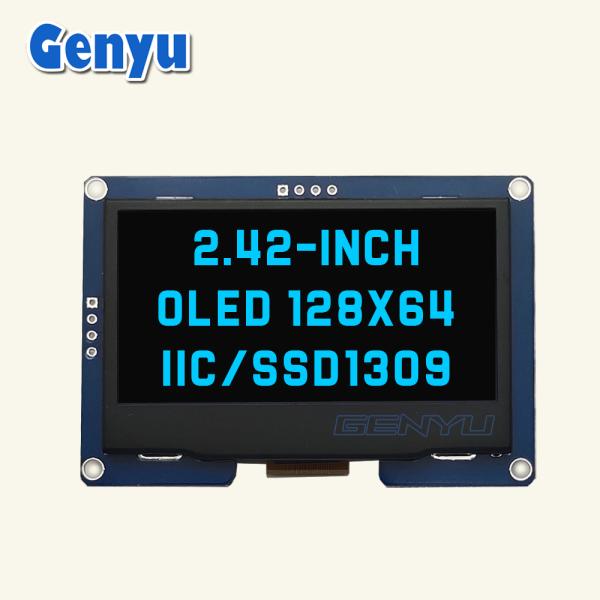 2.42 Inch OLED Display Module LCM 4 PIN IIC I2C SSD1309 Driver 128x64 Dots in Genyu White/Blue/Yellow/Green