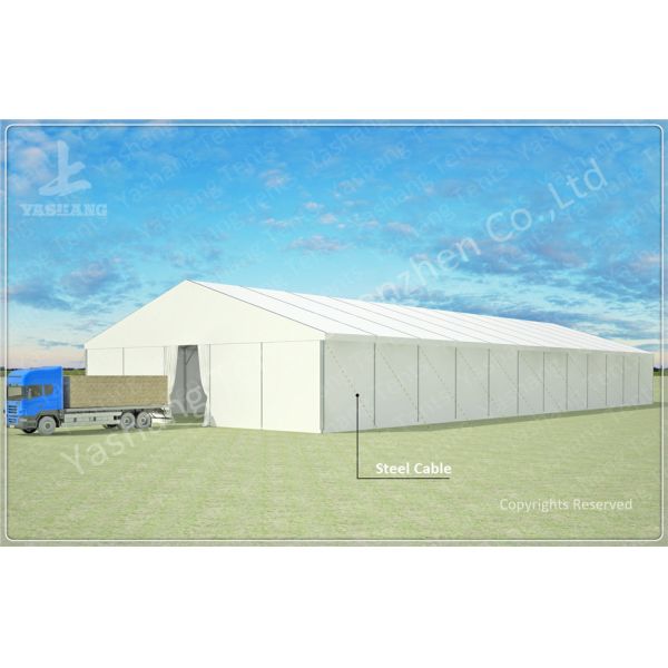 25x60 M Wind Resistant Temporary Industrial Storage Buildings With Suspension Cables
