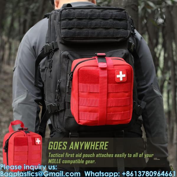 Tactical First Aid Pouch, Molle EMT Pouches Rip-Away Military IFAK Medical Bag Outdoor Emergency Survival Kit Quick