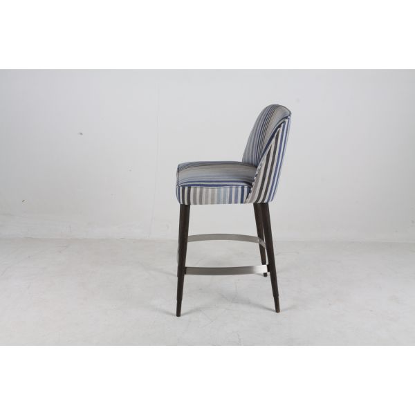 Colorful Upholstered High Back barstool chair with Metal Stainless Steel Solid Wood