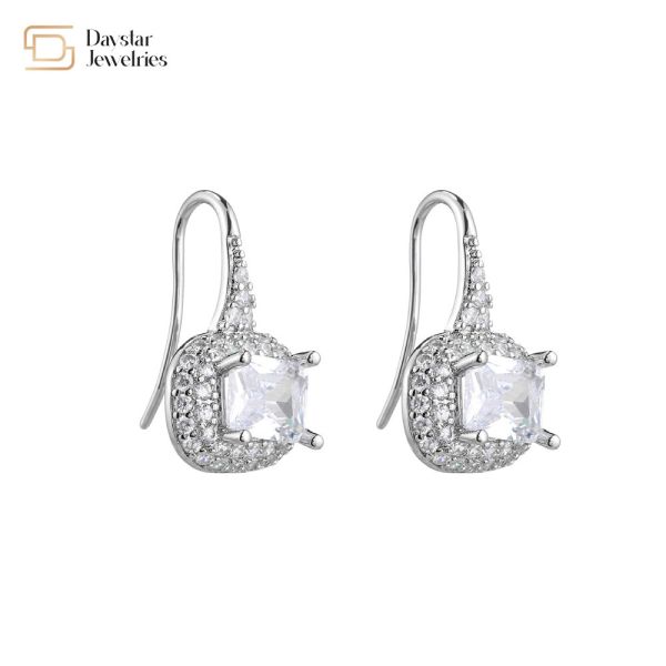 Gold Plated Rhinestone Hoop Earrings , Twist Diamond Ball Charm Pendant Earrings