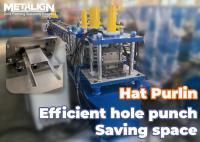 Ligne de profilage personnalisable pour profilés en chapeau avec entraînement par chaîne et poinçonnage hydraulique