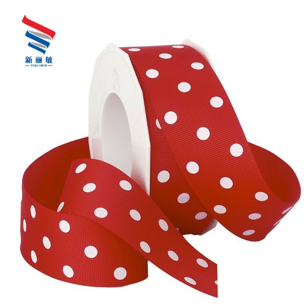 Customized Red Polyester Grosgrain Ribbon 1-1/2 Inch for Decorating and Gift-Wrapping