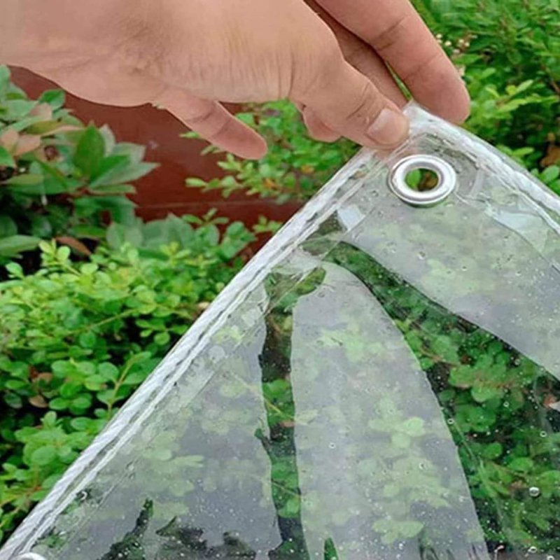 Outdoor Clear PVC Tarpaulin Waterproof Transparent Vinyl Awning Material Transparent Curtain Strengthening Edge