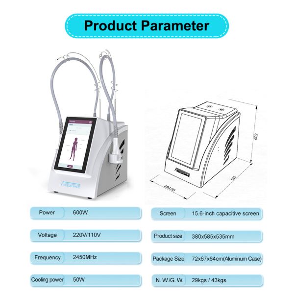 New Japan Popular 2.45GHz Slimming Freezewave 80% Fat Reaches Body Slimming Skin Tightening Cool Wave Cellulite Reduction