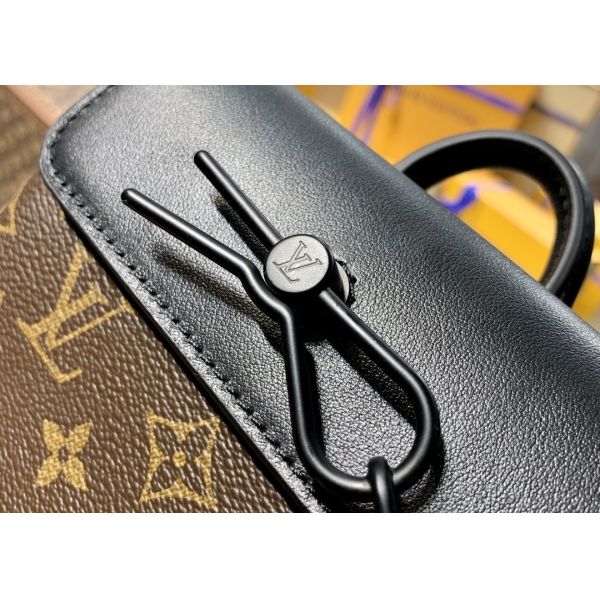 Ladies Brown Cartoon Embroider Luxury Cross Body Bag Monogram Pattern