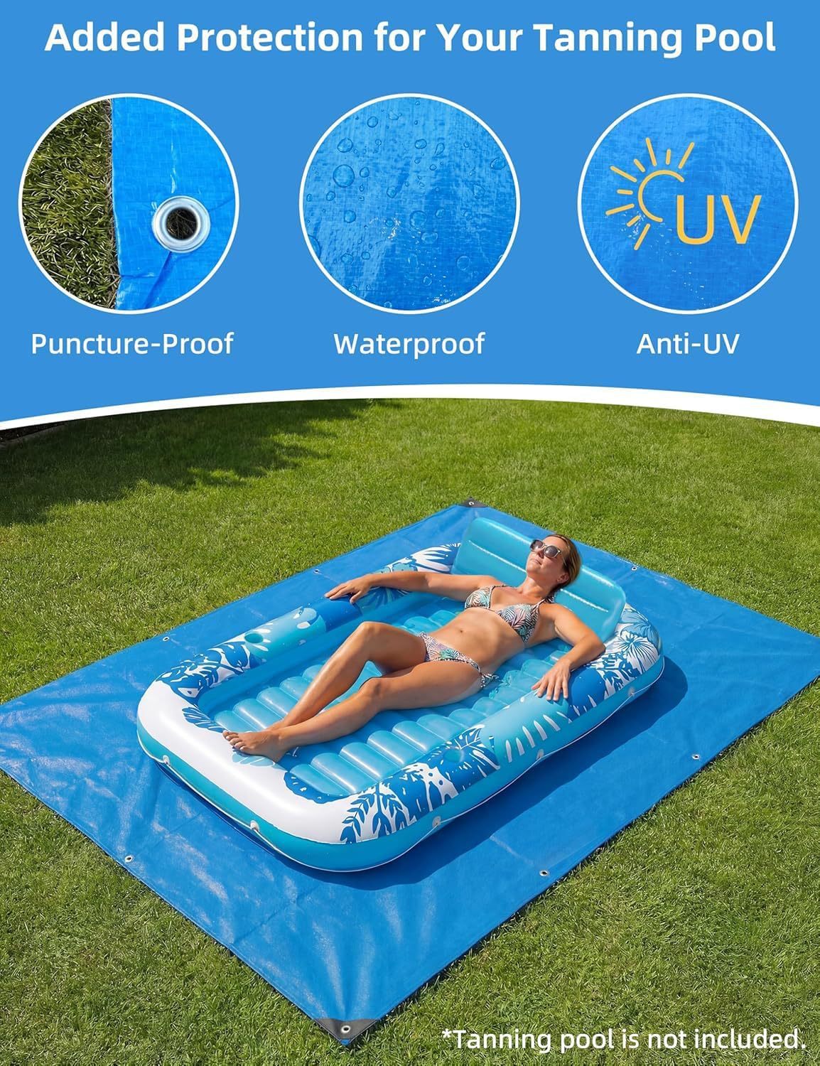 Customized Summer Inflatable Black Floating Bed Outdoor Swimming Pool Sunbathing Lounge Chair Courtyard Inflatable Floating Raft