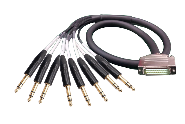 Класс защиты IP58 Активные оптические кабели для передачи аудио 8х 6,35 мужского пола