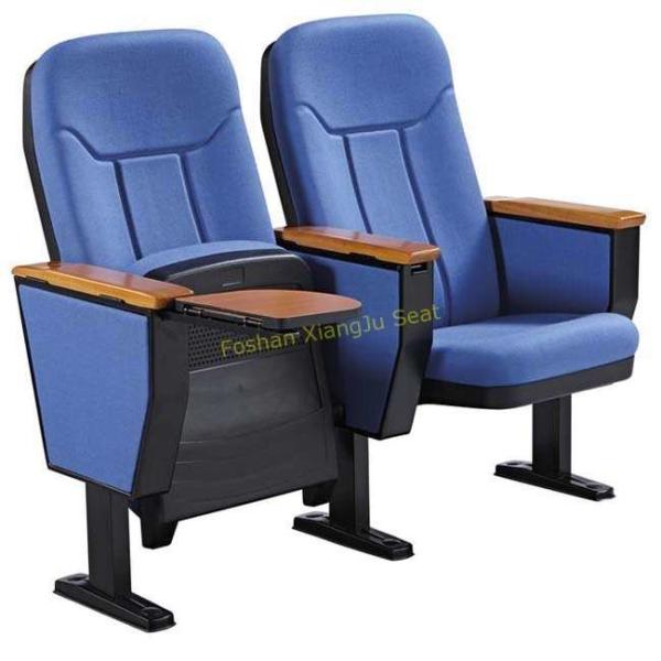 Automatic Fold Up Fabric Auditorium Chairs With Wood Writing Board / PP Back And Seat Panel