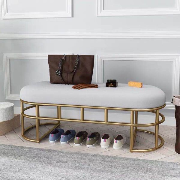 Living Room Furniture Bamboo Shoe Rack Bench with Cushion and Entryway Sitting Stool