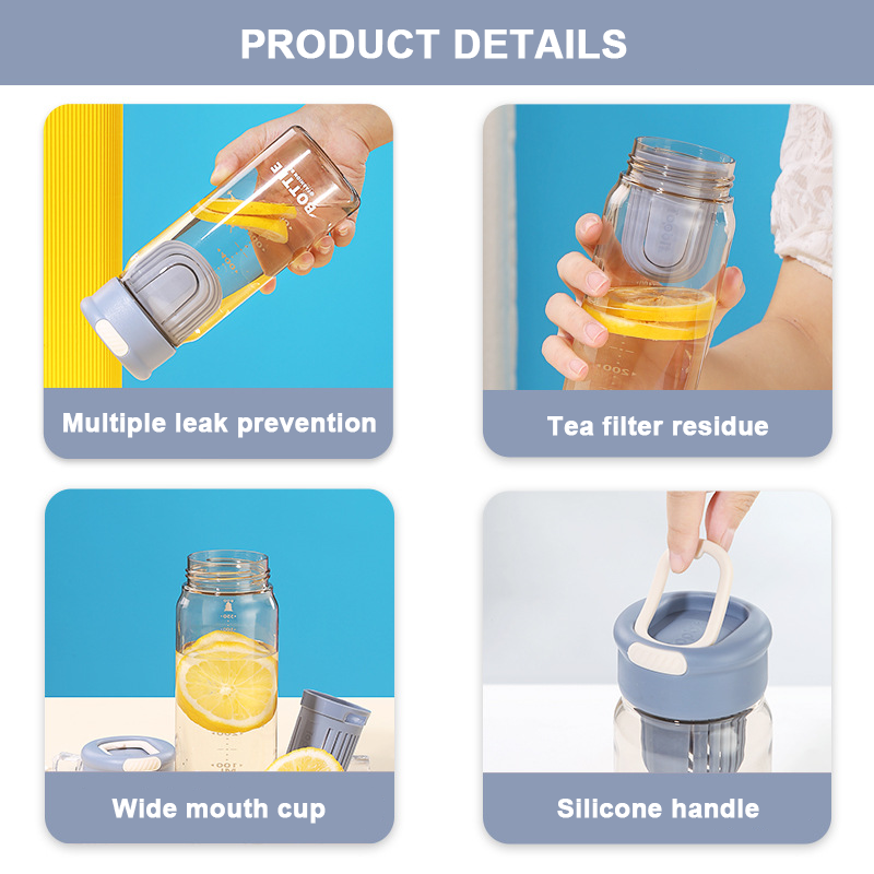 High Temperature Resistance Tea Filter Water Bottle for Student's Outdoor Activities