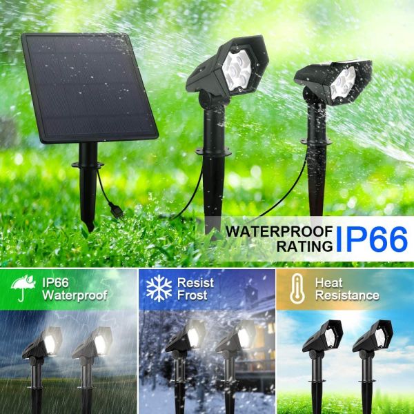 Double Head Monocrystalline Silicon 3W Solar Spotlight With 3 Speed Dimming