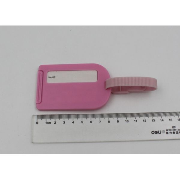 Hotel PS Plastic Luggage Bag Tags With Rubber Loop For Promotional Gifts