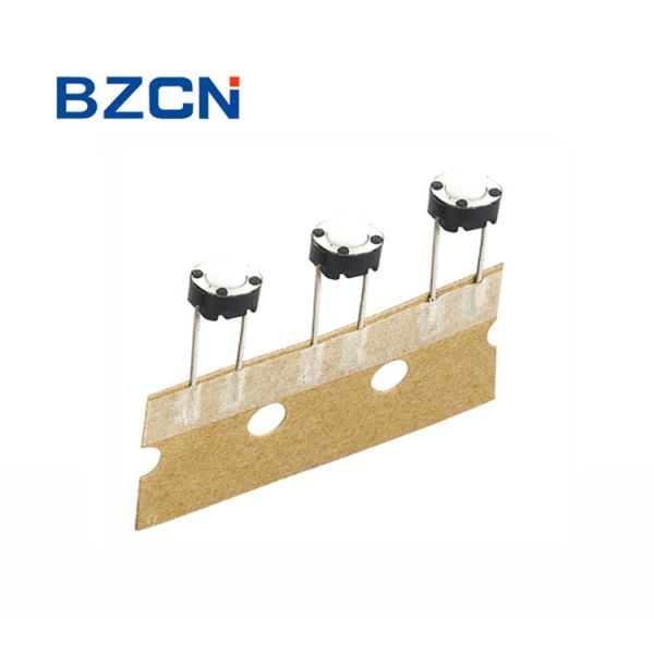 Taping Reel Long Sealed Tactile Switch 2 Pin Long Terminal Momentary Push Black Button
