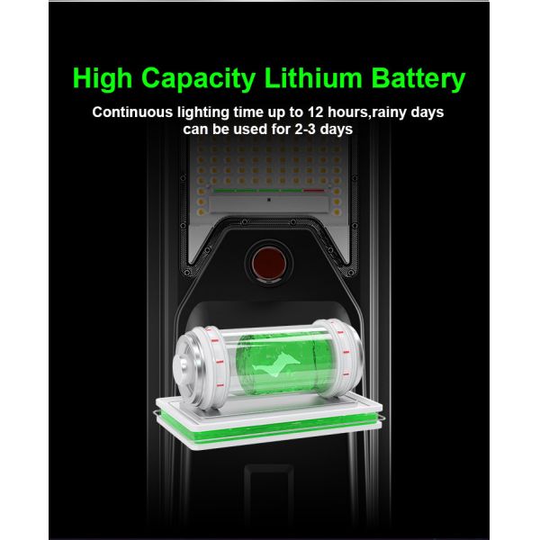 Lumière de rue IP65 extérieure étanche à l'eau Lumière solaire 400w intégrée tout en un LED Lumière de rue solaire Batterie affichable