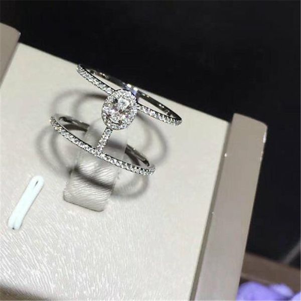 Luxury jewelry Luxury Jewelry Double circle ring material 18k white gold yellow gold rose gold diamond ring