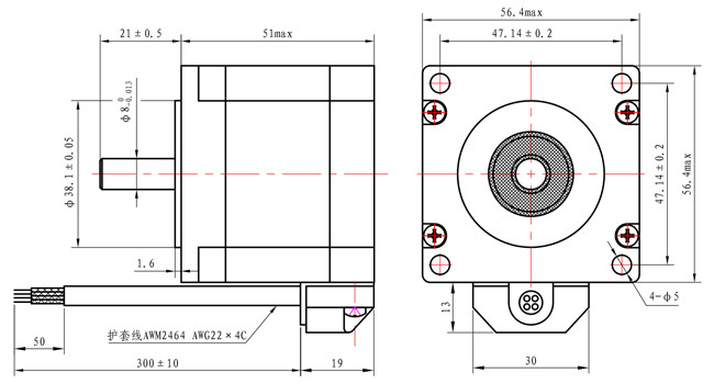 F57SHD4228 2 мотор NEMA 23 участка гибридный Stepper делают тело водостойким 51mm 1.16N.M для умных приборов