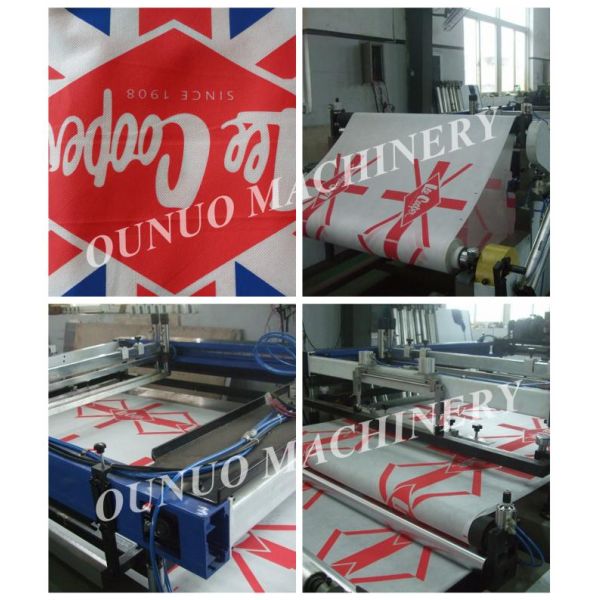 Automatic double color non woven fabric roll to roll screen printing machine , 1500m/hour