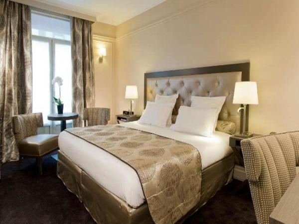 Guinea new hotel room furniture of Leather headboard bed with fabric chair and wood desk table