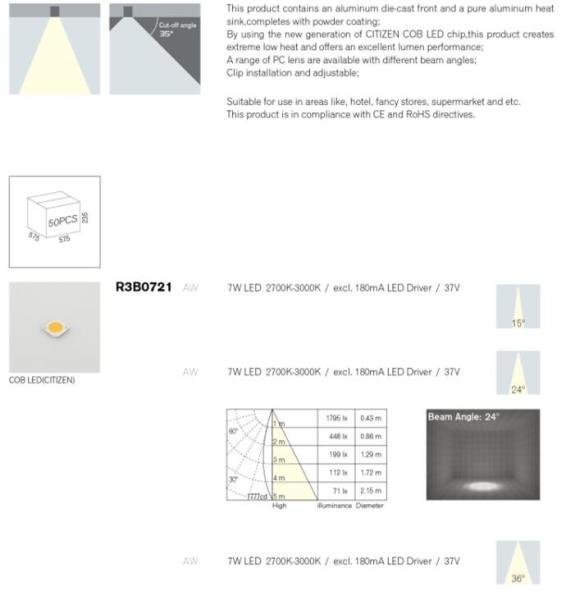 Warm White CCT 2700K Adjustable LED Downlights Hotel Recessed LED Downlight