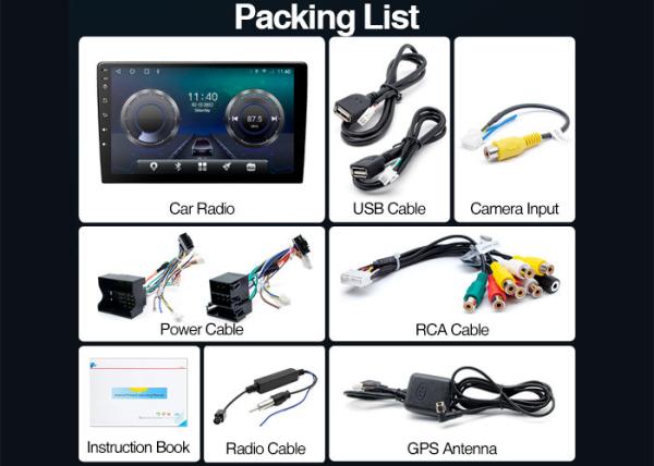 Double Din Car Android Stereo 10 Inch Car Stereo 2.5D Curved HD Touch Screen