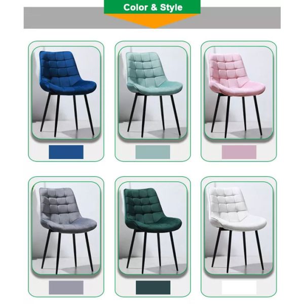 Las sillas de cena nórdicas modernas del ocio tapizaron la tela casera del terciopelo de los muebles