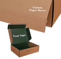 Taille personnalisée Imprimer boîtes en papier ondulé Carton Fermeture à glissière bande à rayures Boîte d'emballage de messagerie